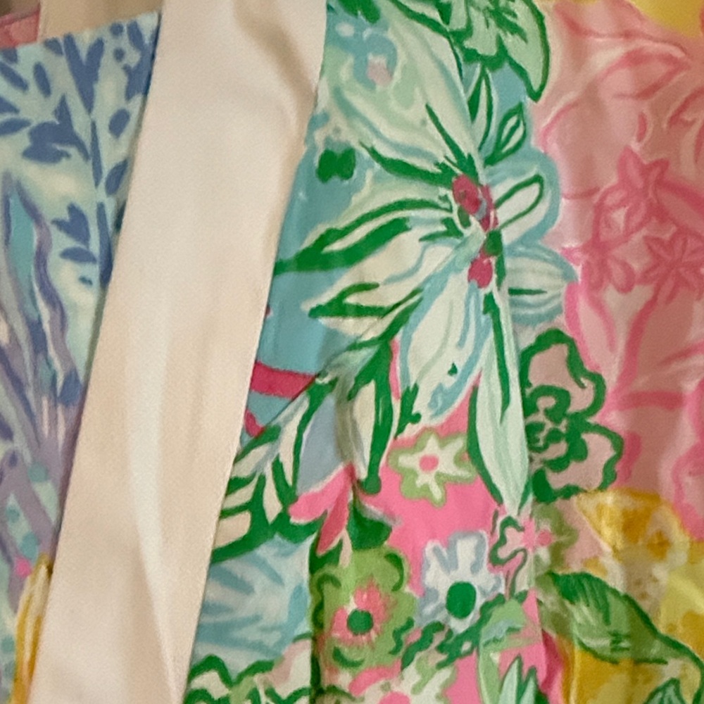 Lilly Pulitzer Multicolor Floral Shift Dress with White Panels - Picture 4 of 6